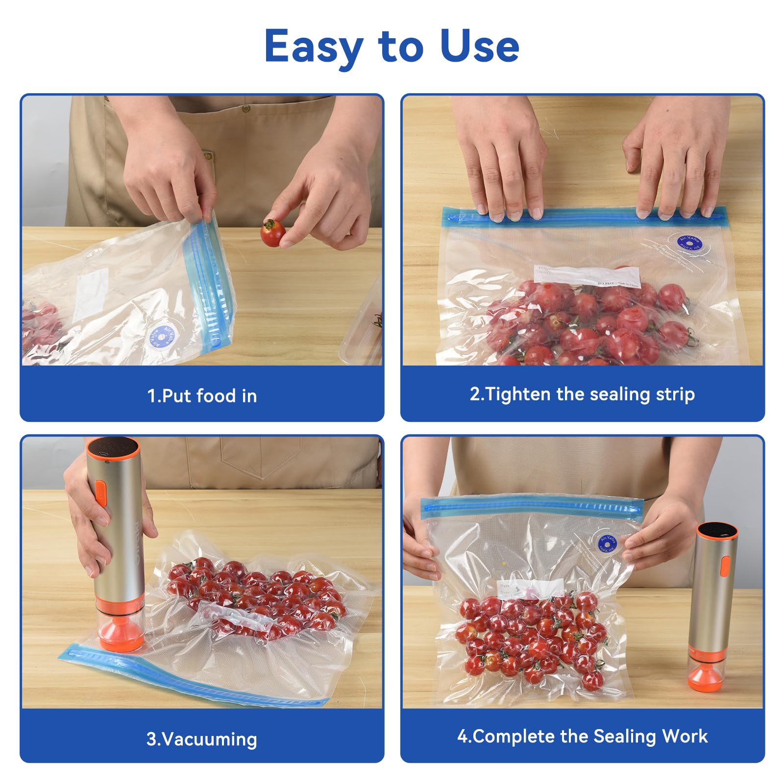 OTraki reusable vacuum bags set keeps meats and veggies fresh