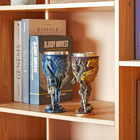 Ottalent Blue Dragon Goblet stainless steel insert preserves beverage and hygiene.