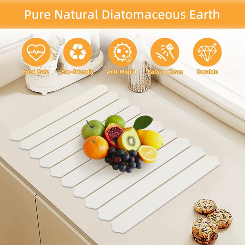Ottkids white stone mat adds elegant design to any kitchen counter