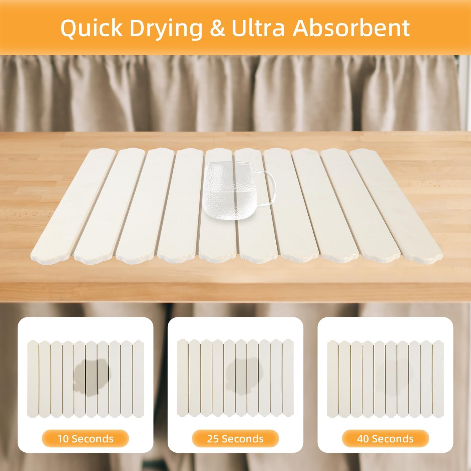 Ottkids drying mat quick-dry absorption in action speeding dish drying