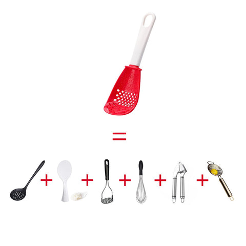 Ouboda 6-in-1 spoon potato masher handy for soft mash