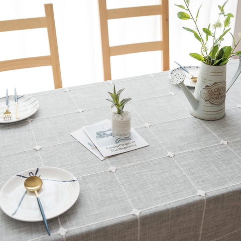 Oubonun tablecloth on a kitchen-dining setup, versatile for multiple occasions.