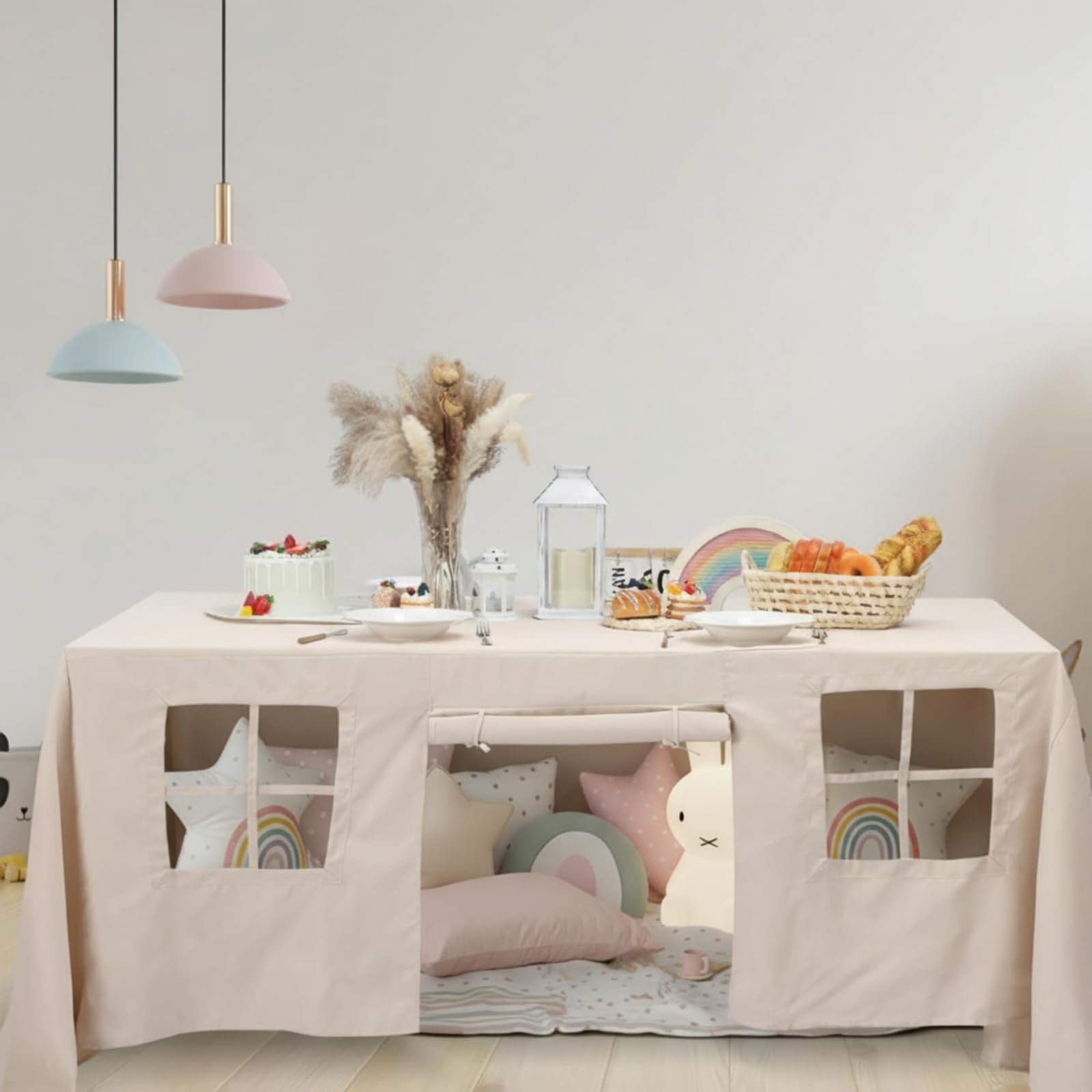 Oudain table fort cover 230x300cm fits many tables for easy transformation.