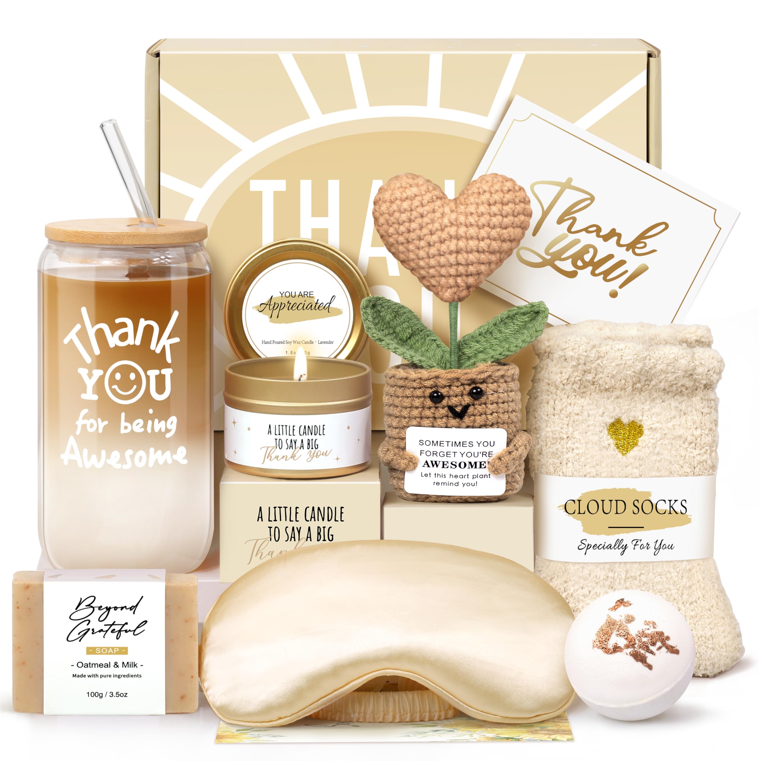 Oufrenn 16oz glass cup in a gift box, ideal for coffee or tea