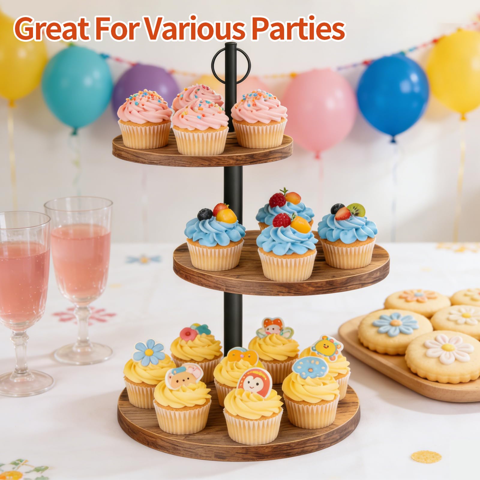 OugeWood cupcake stand rustic display suits weddings, baby showers, and parties