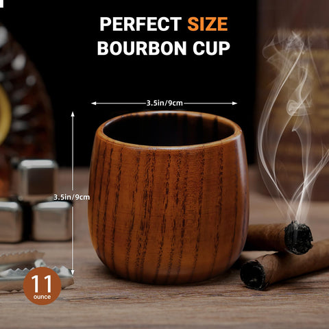OUHT Charred Wooden Bourbon Glass interior charred emphasizes smoky aroma potential
