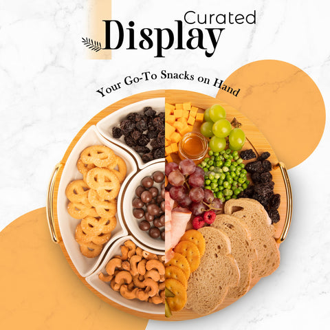 Oui Raquel ceramic trays blend style and practicality for appetizers.