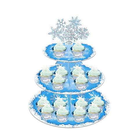 OULUN Snowflake Stand top tier view, ideal for elegant winter party desserts.