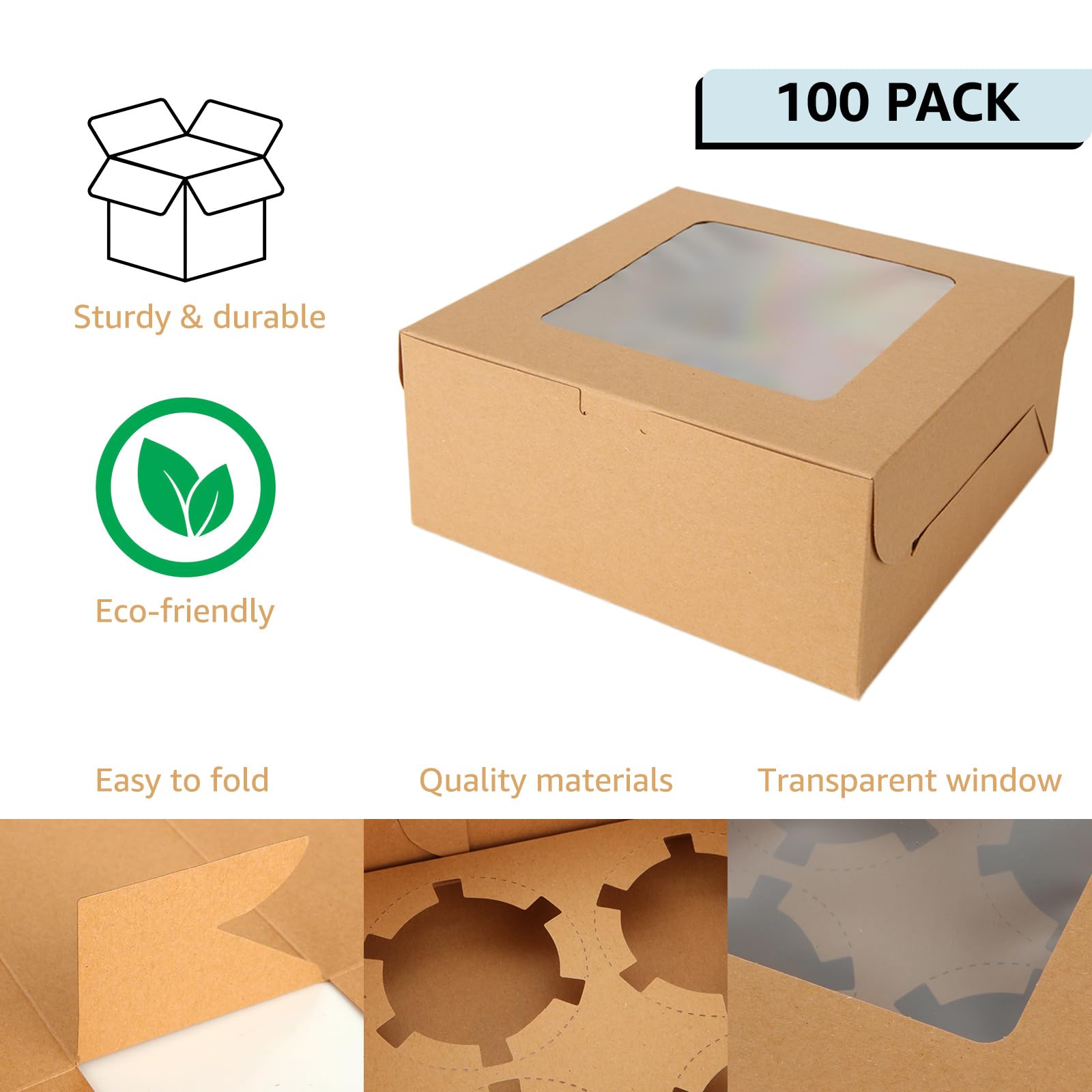 Oungy 100-pack kraft boxes offer bulk value for events and bakers