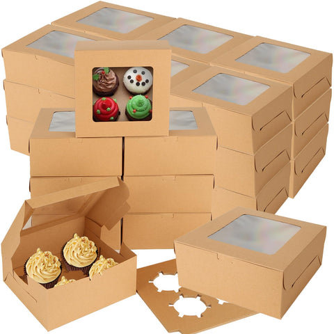 Oungy cupcake box with front window for appealing dessert display