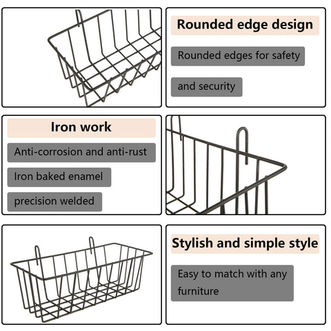 Oungy grid wall basket closeup metal shows durable construction.