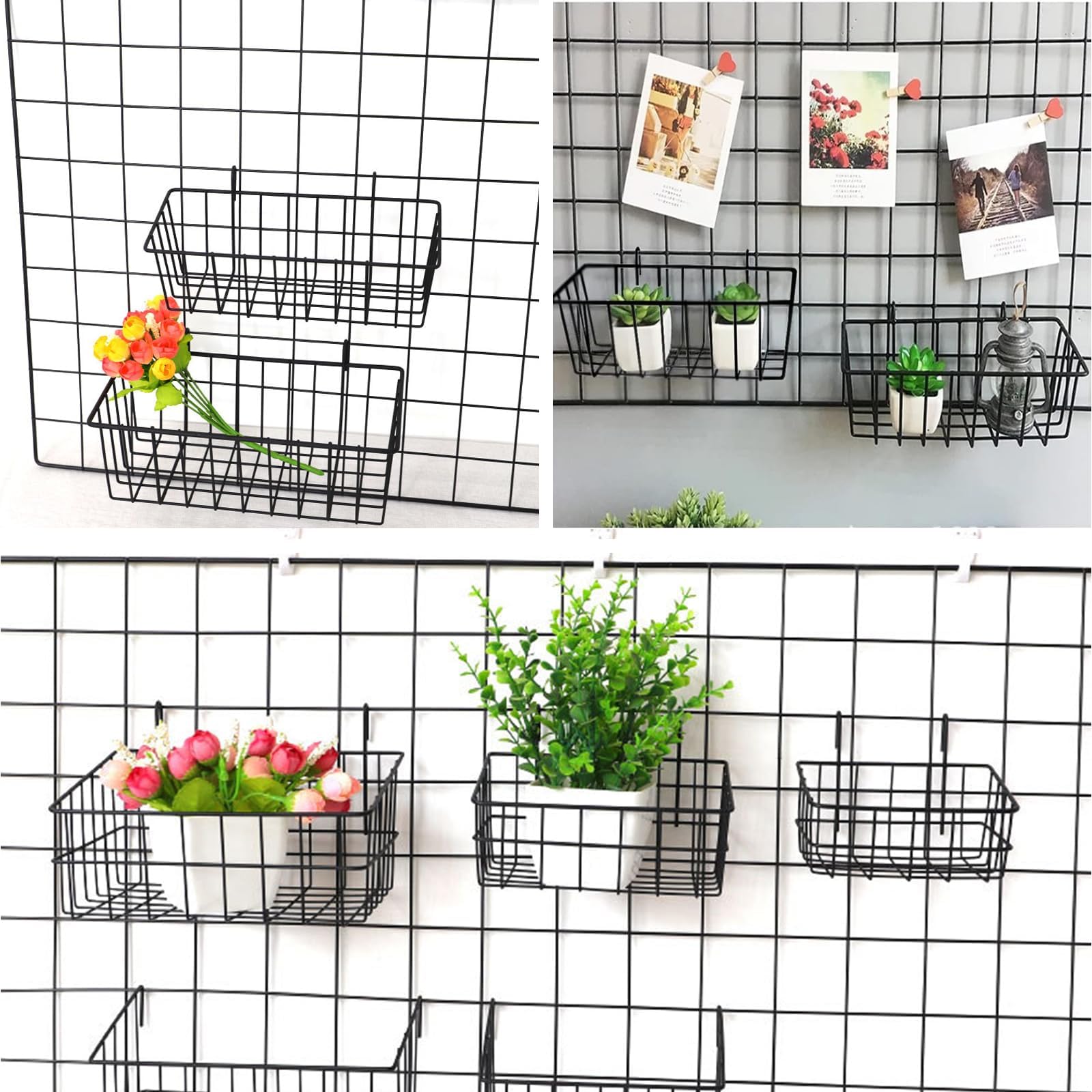 Oungy open-design wire basket inside view improves visibility.