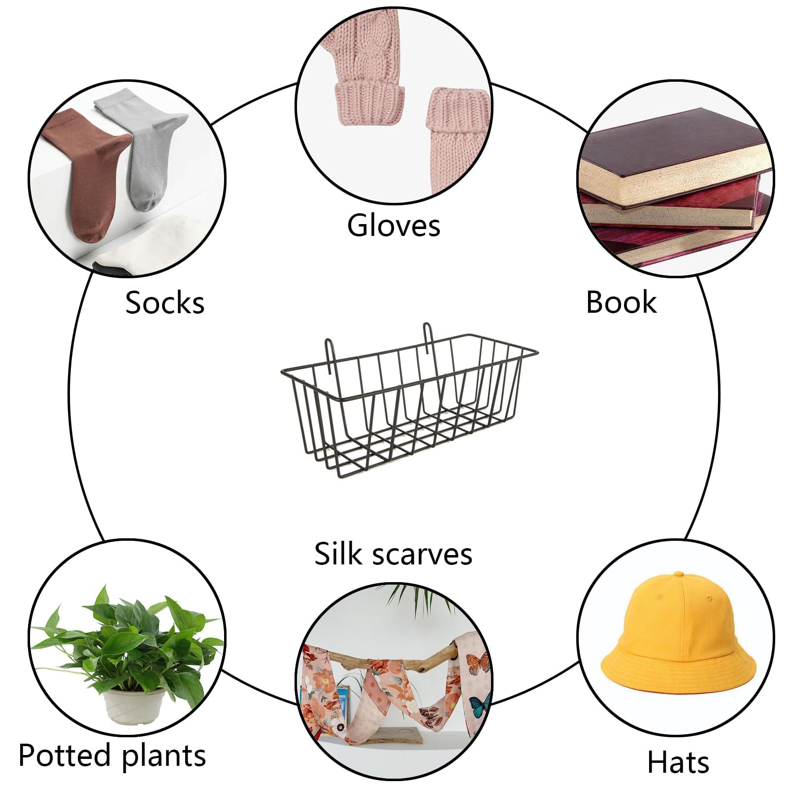 Oungy wall grid basket decor accessory blends with modern spaces.