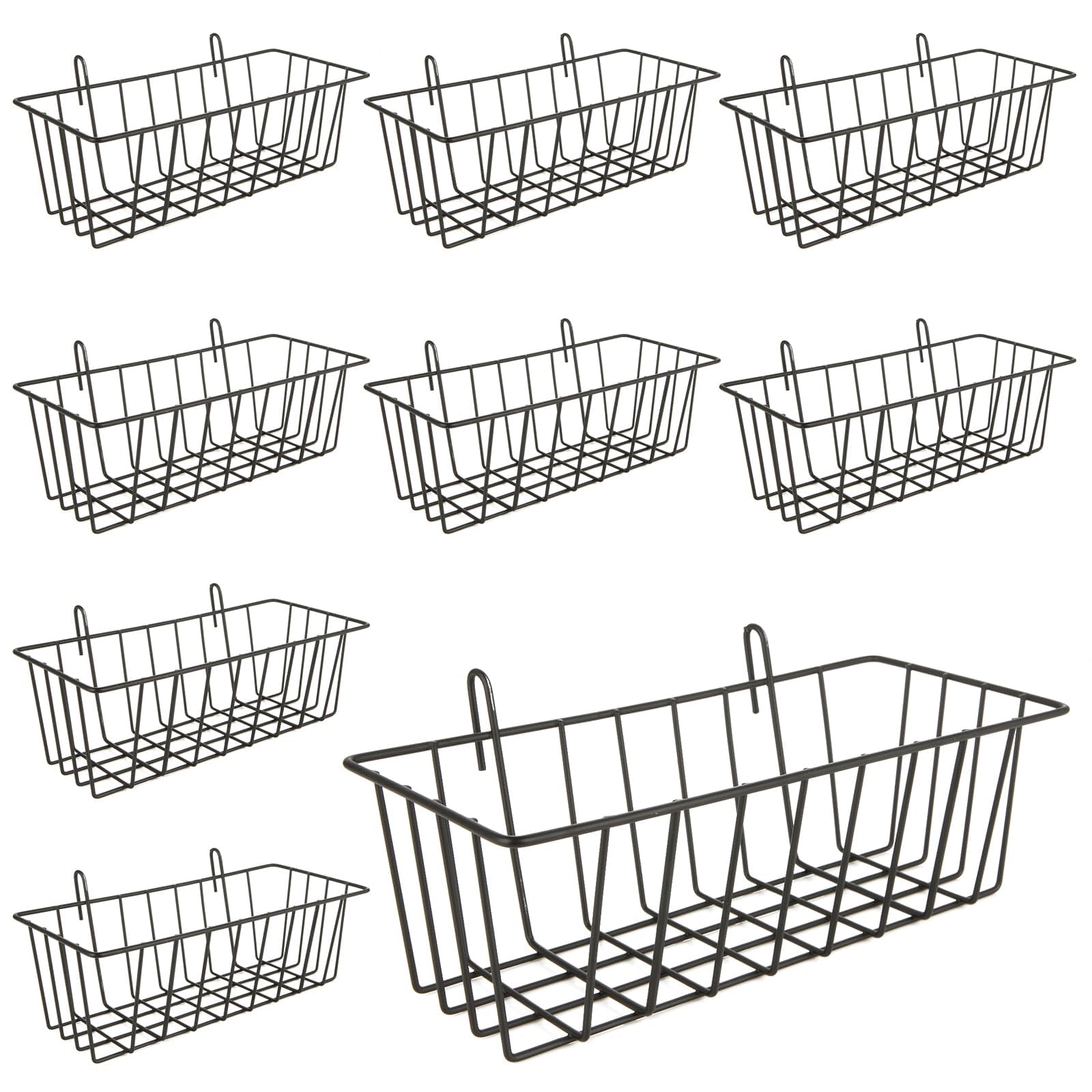 Oungy wire baskets grid wall assembly keeps kitchen essentials organized.
