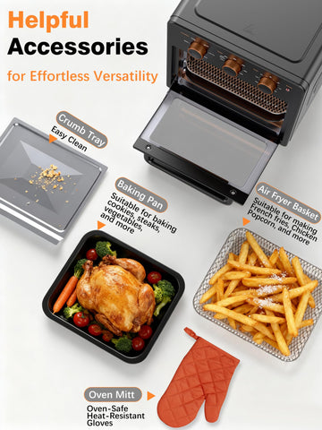 OUNIN easy-clean drip tray and nonstick surfaces simplify cleanup