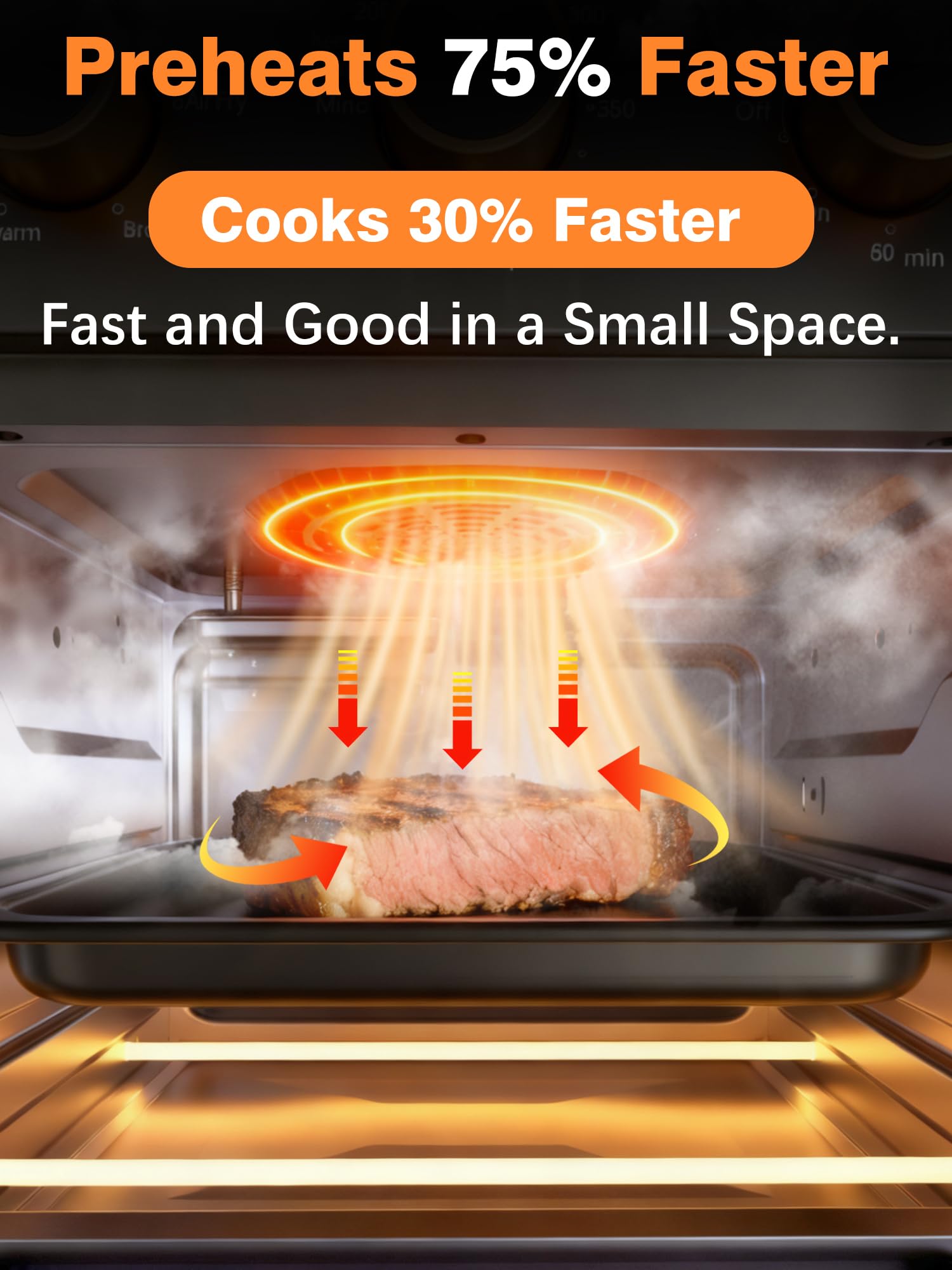 OUNIN included oven rack, baking pan, and air fry basket ready to use