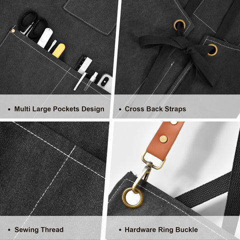 OUNLEN apron with reinforced rivets and stitched corners for long-lasting wear