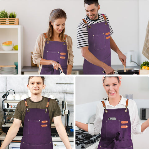 OUNLEN Cross back apron ideal for cooking, grilling, woodworking and crafts