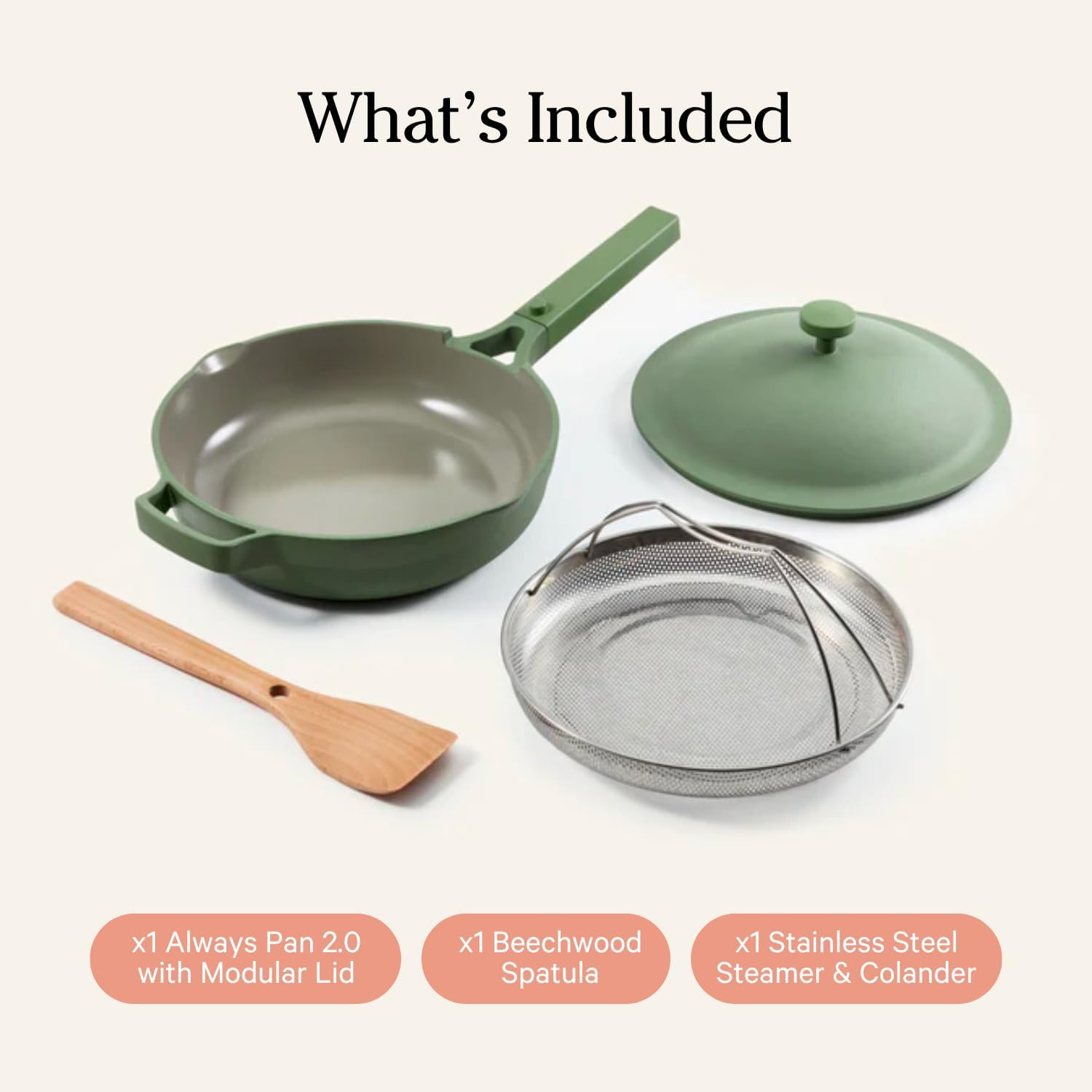 Our Place Always Pan 2.0 ceramic nonstick coating provides easy cleanups.