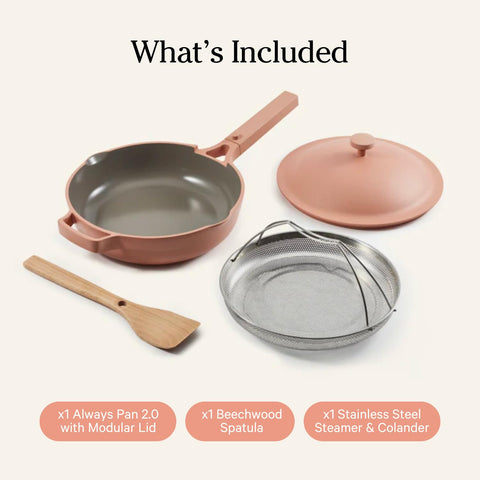 Our Place Always Pan 2.0 nesting spatula aiding precise stirring and tidy storage