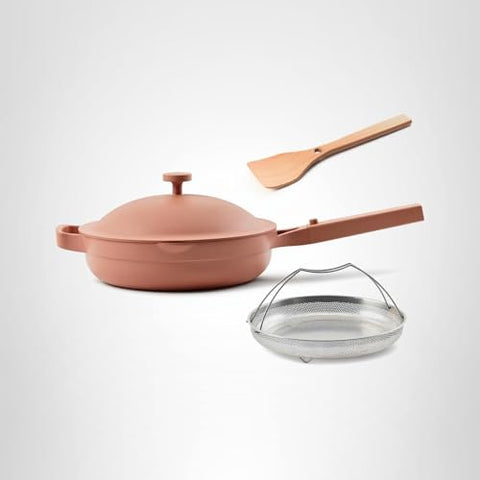 Our Place Always Pan 2.0 one-pan-dinner setup reduces kitchen clutter