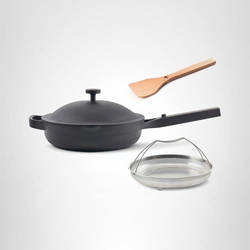 Our Place Always Pan 2.0 oven-safe up to 450F for finishing dishes.