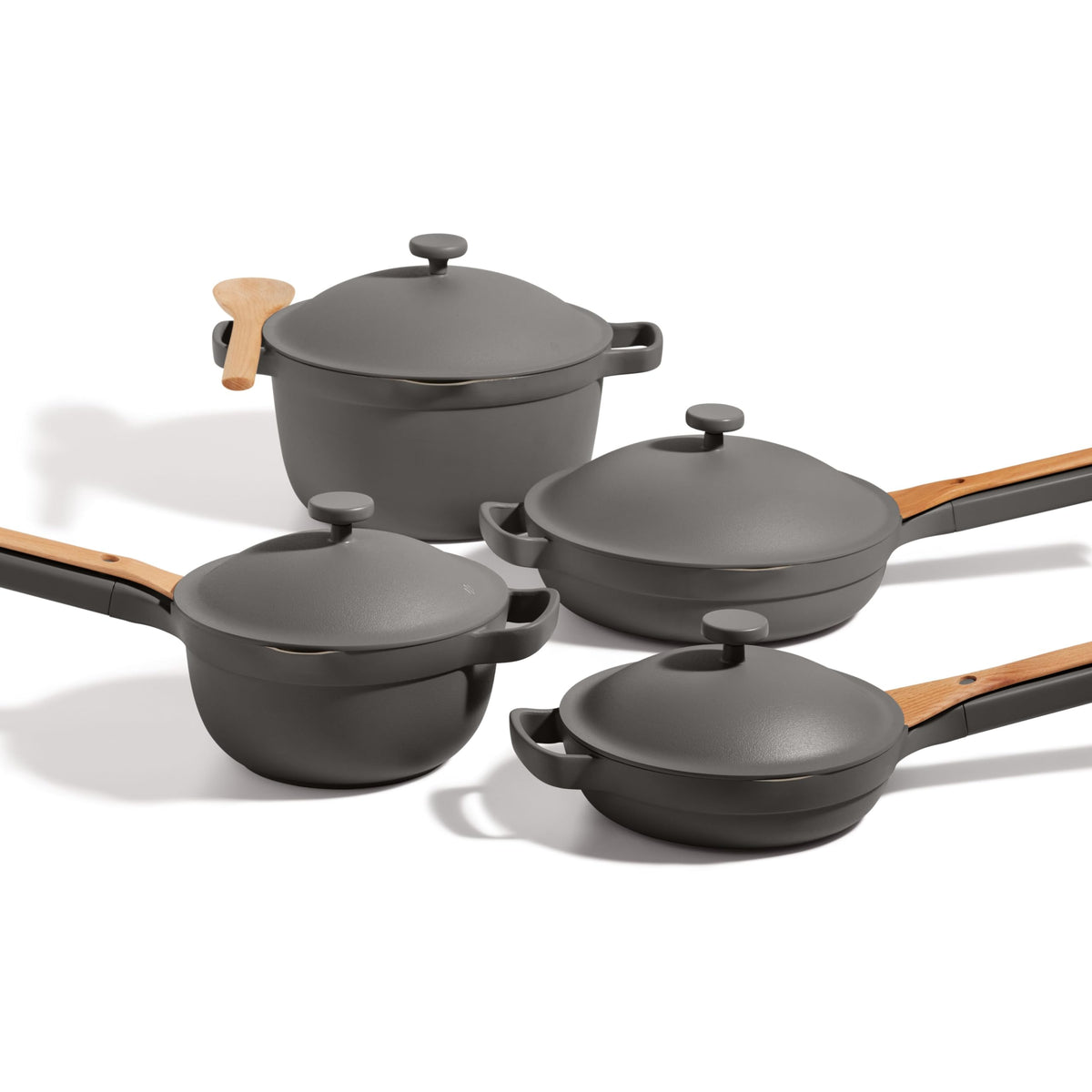 Our Place Always Pan balance with lid pour for versatile one-pan meals.