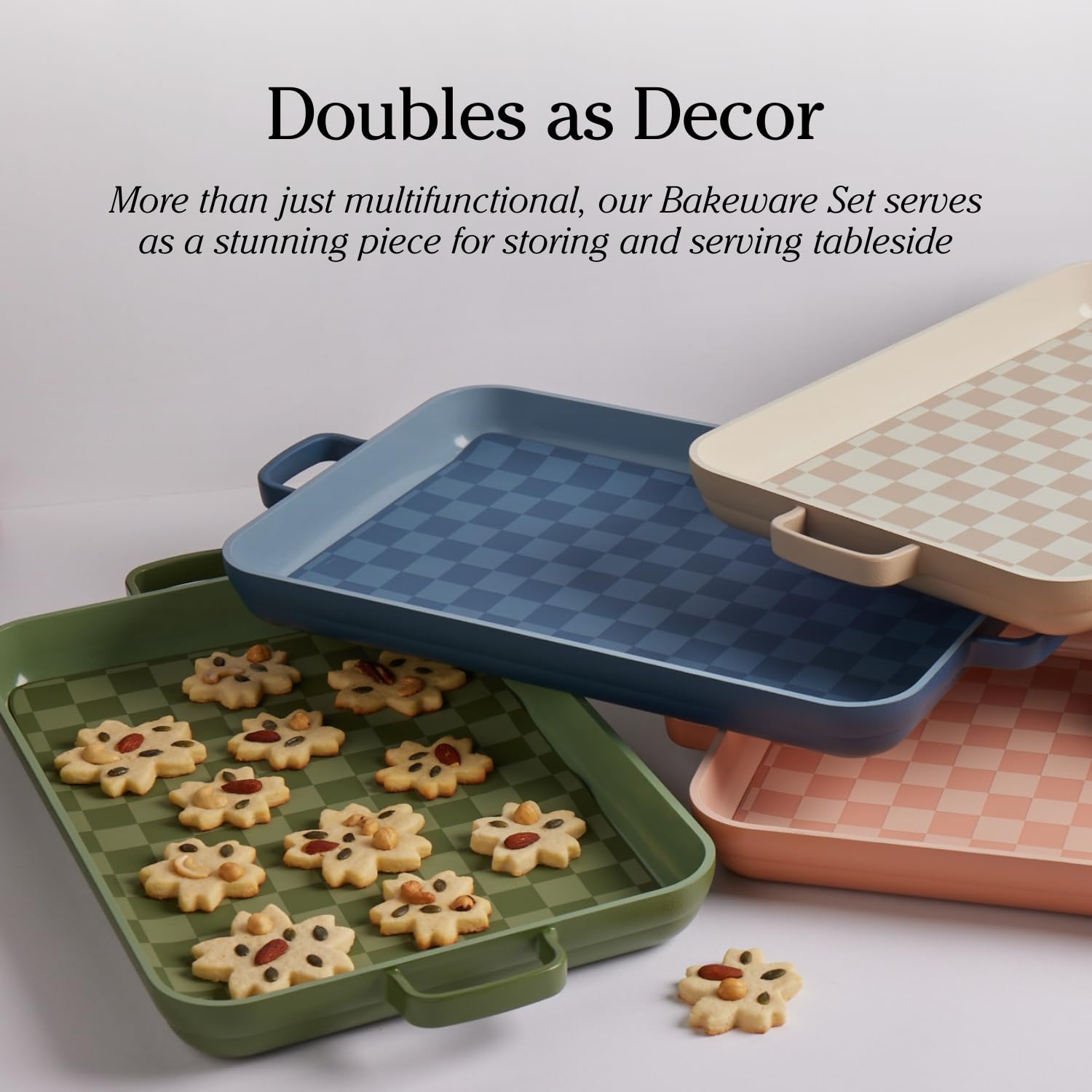 Our Place bakeware ceramic nonstick surface cleans easily