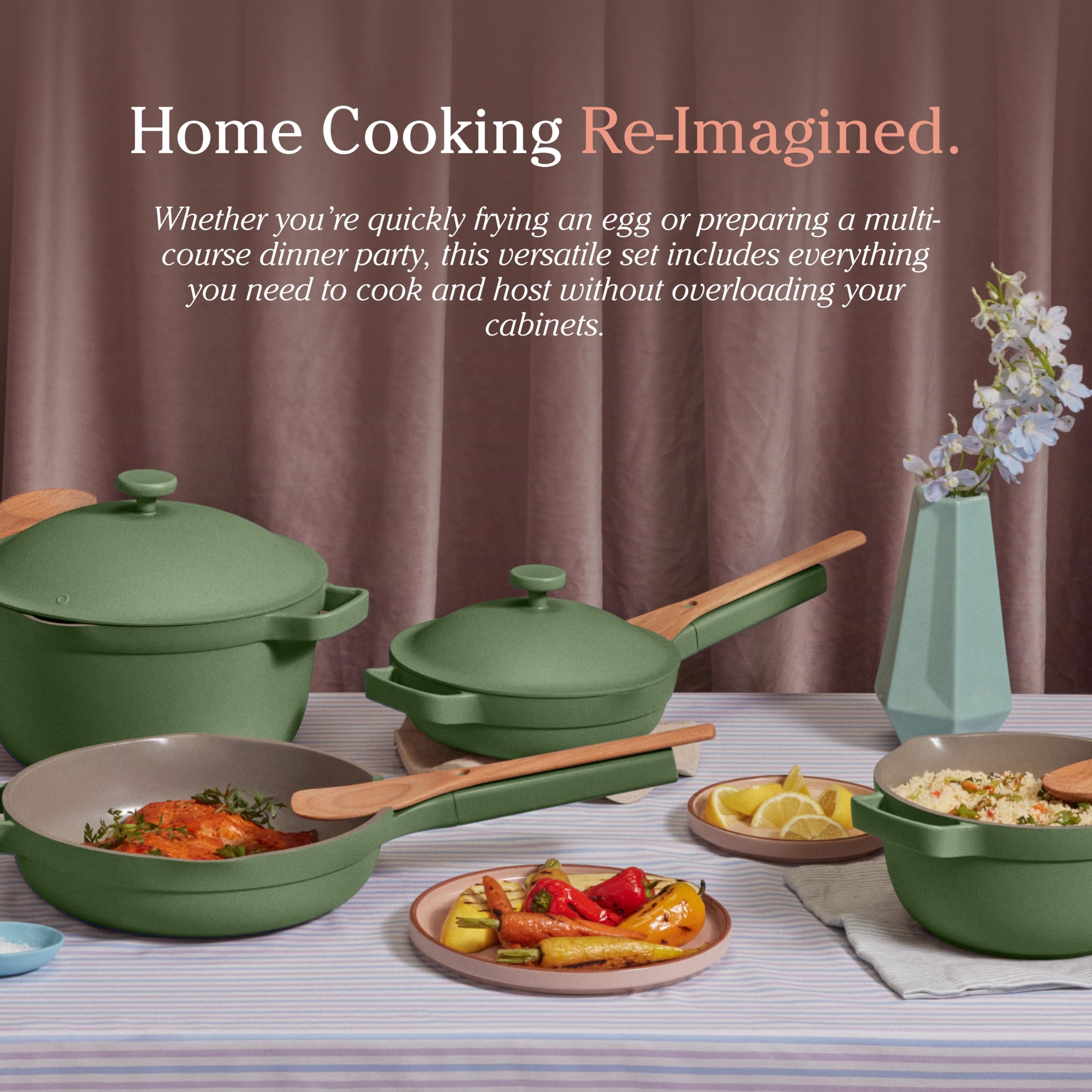 Our Place induction-compatible design supports modern ranges.