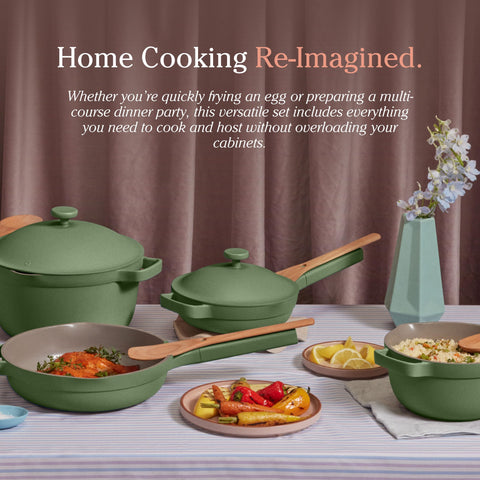 Our Place induction-compatible design supports modern ranges.