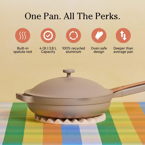 Our Place Large Always Pan modular lid offers precise simmering and venting control.