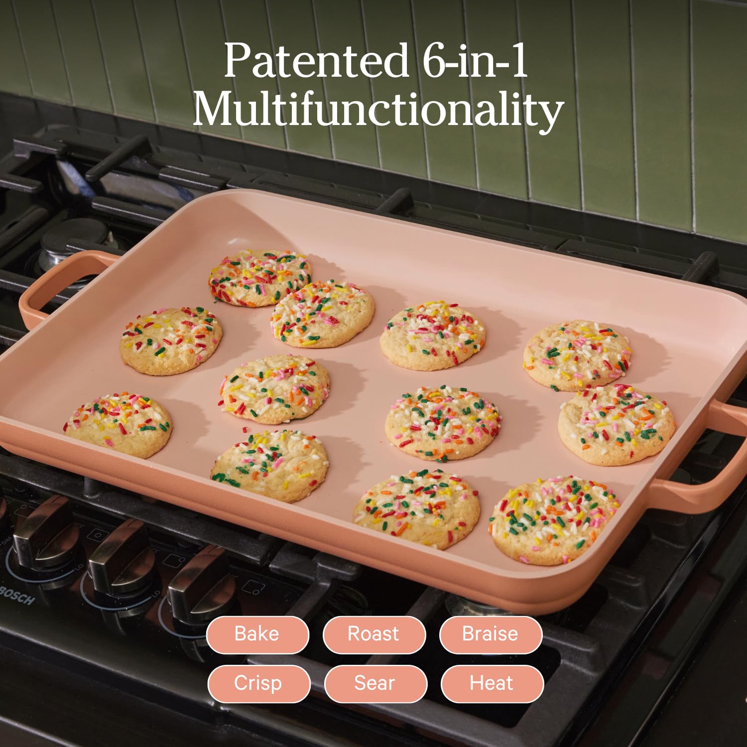 Our Place main bake dish with even coating for consistent baking.