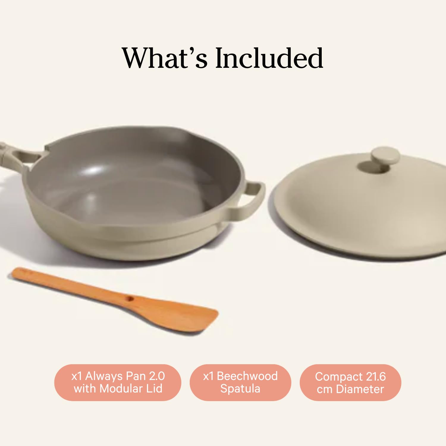Our Place Mini Always Pan's beechwood spatula included, ideal for gentle stirring.