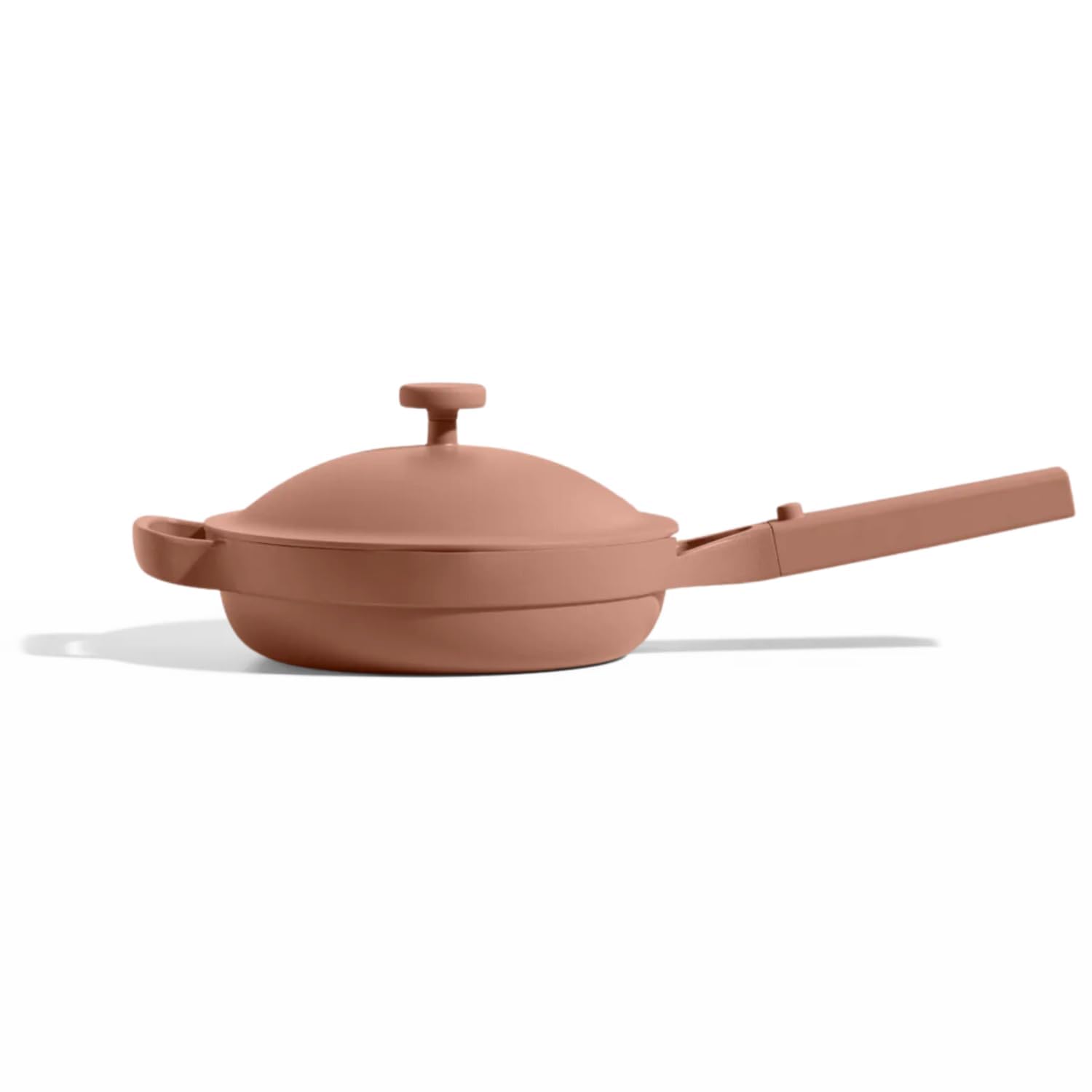 Our Place Mini Always Pan on stove showing compact 8.5-inch design for versatile daily cooking