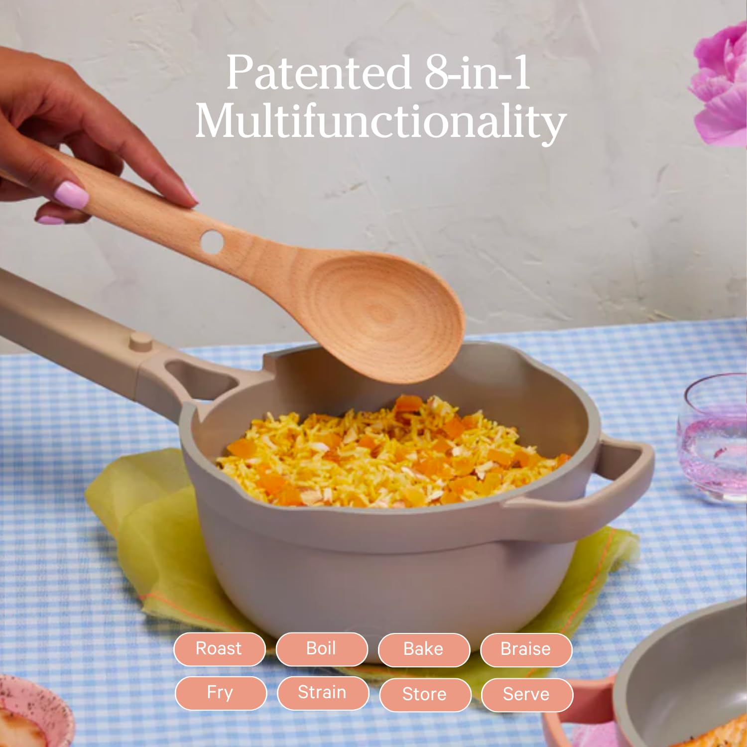 Our Place Mini Perfect Pot holds 2.5 quarts for small-batch cooking