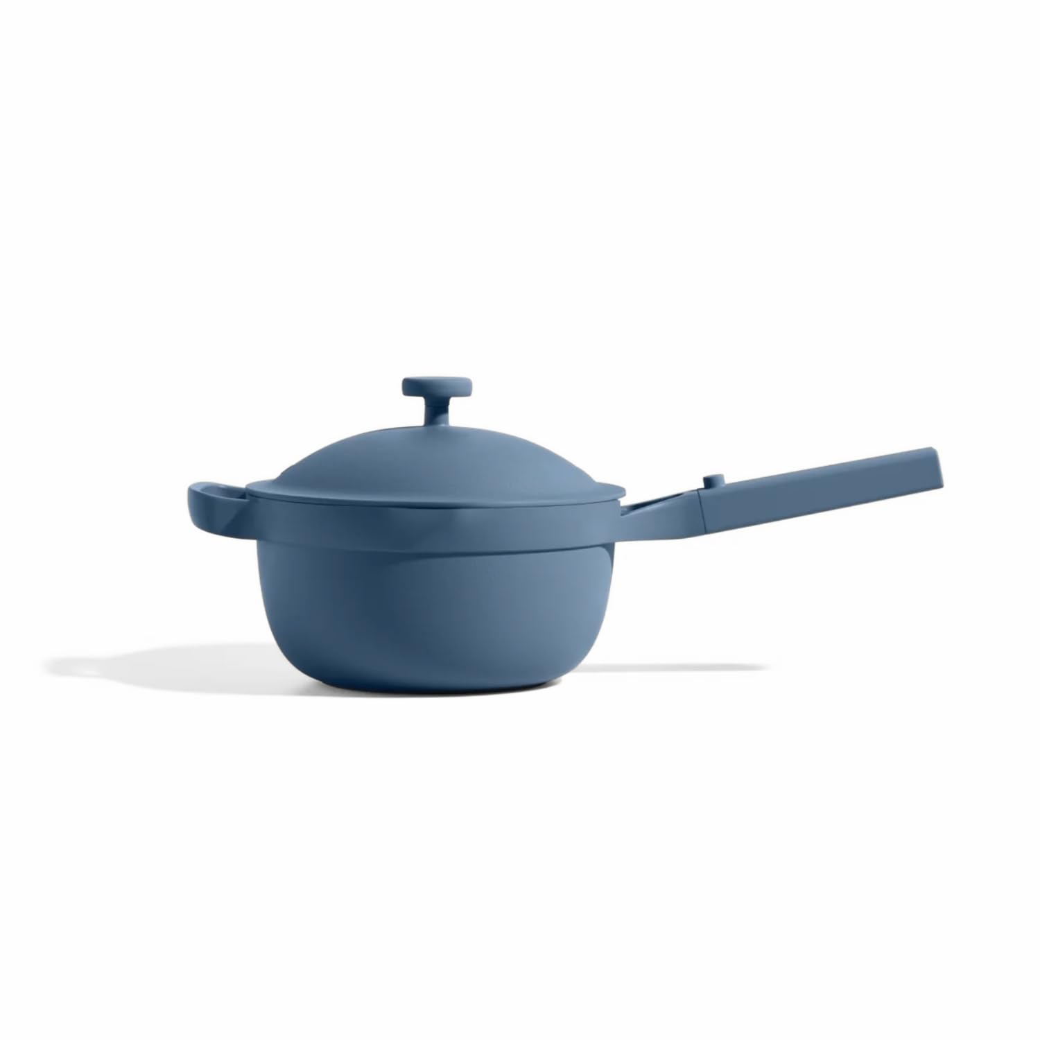Our Place Mini Perfect Pot with lid on for quick simmered sauces.