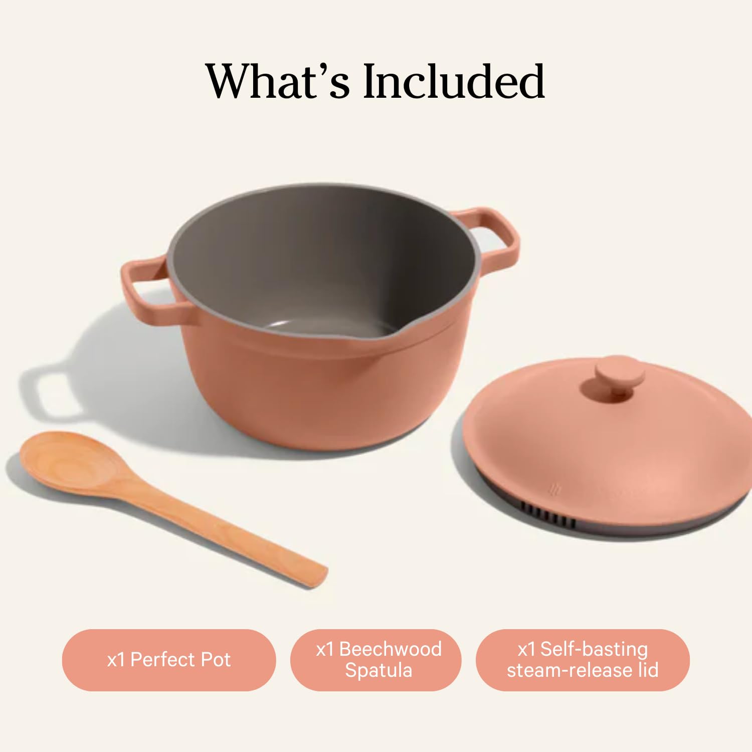 Spatula included with Our Place Mini Perfect Pot for stirring and serving.