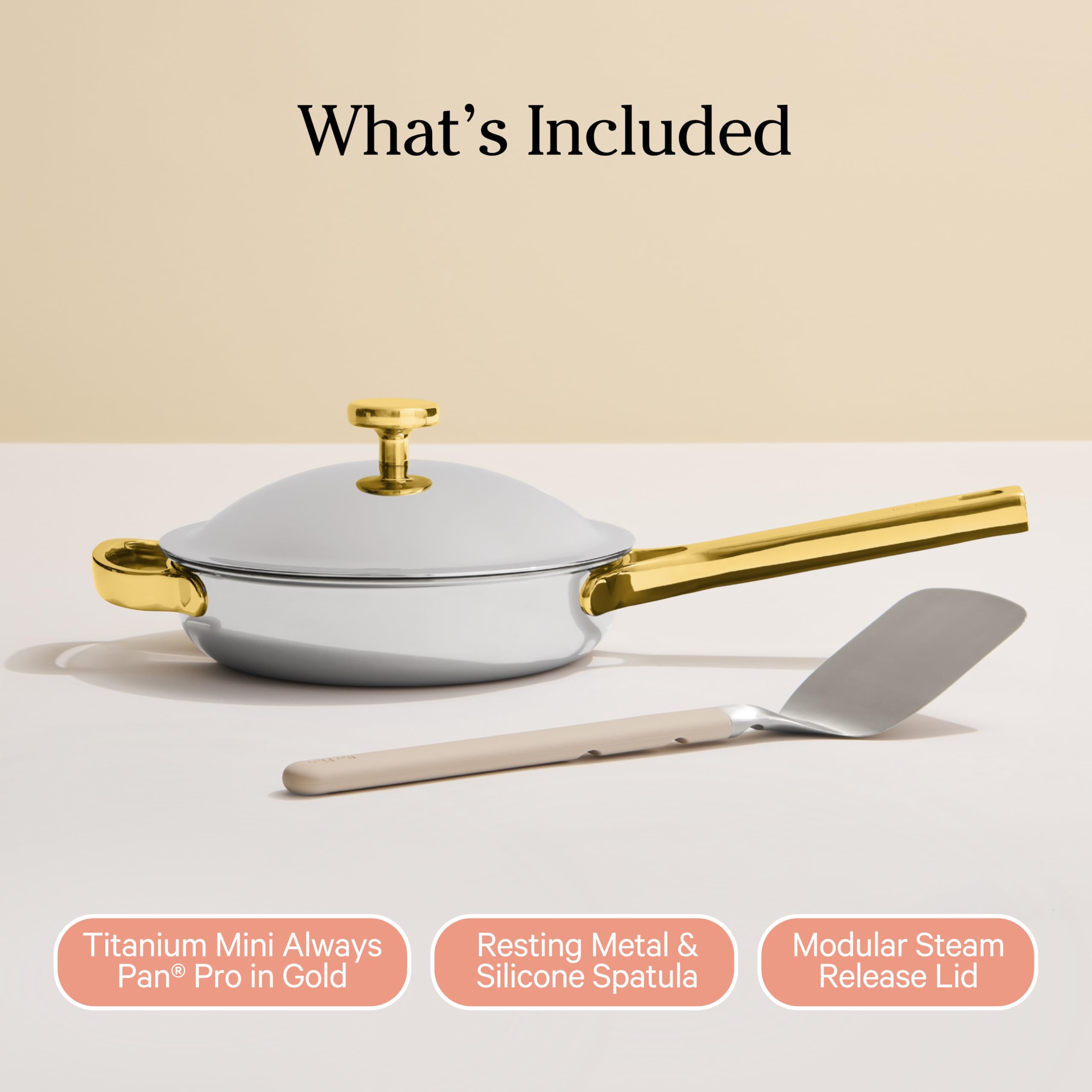 Our Place Mini Titanium Always Pan Pro utensil system enhances cooking with interchangeable tools.