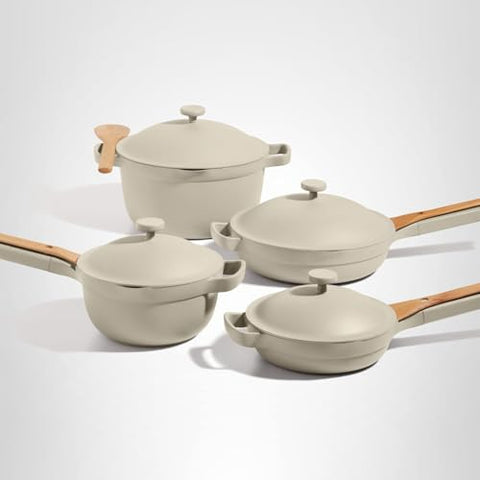 Our Place 450°F oven-safe set supports stovetop-to-oven dinners.