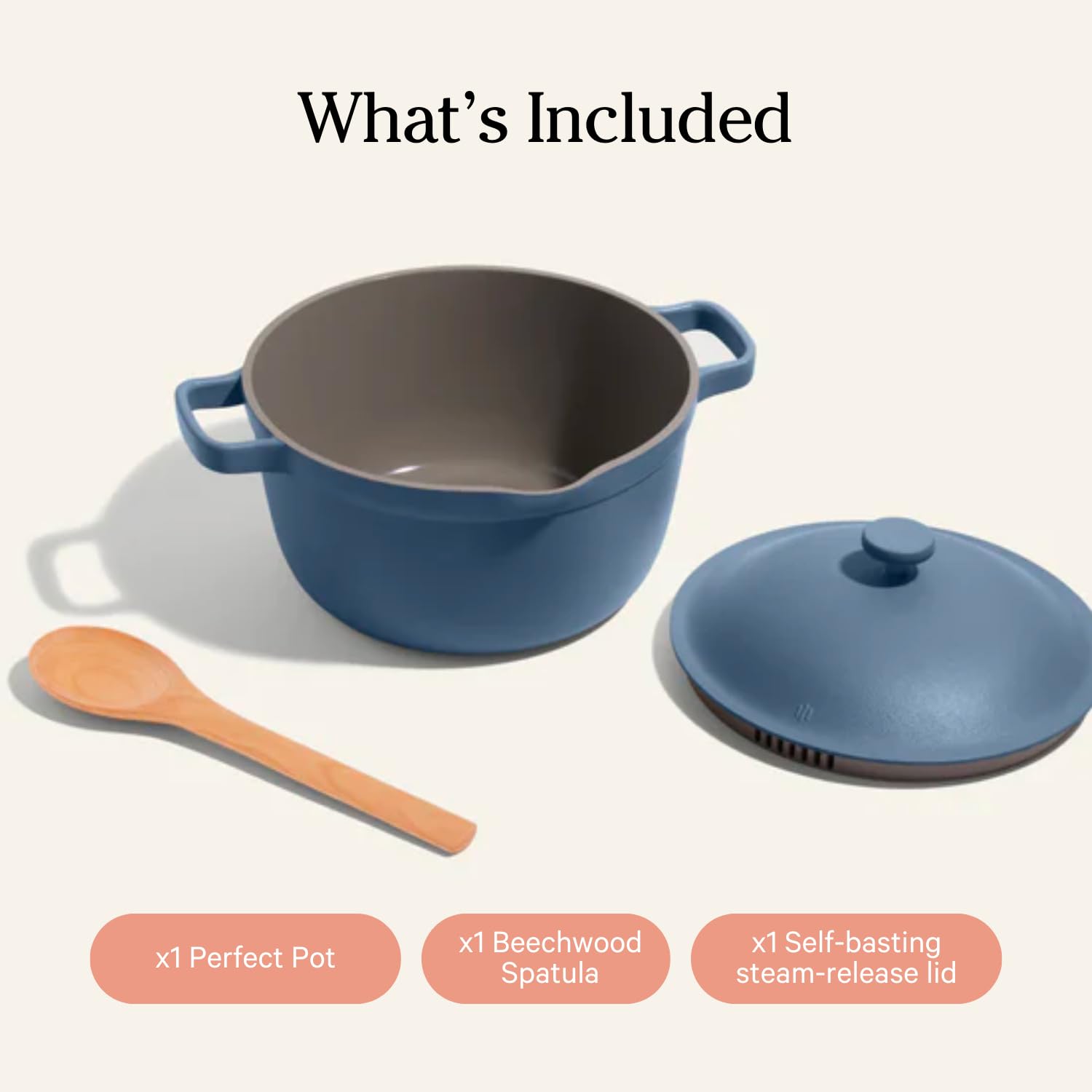 Our Place Perfect Pot 5.5 qt capacity fits family meals.