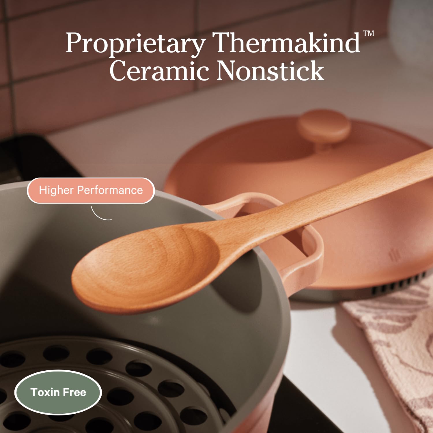 Our Place Perfect Pot ceramic nonstick coating for easy cleanup