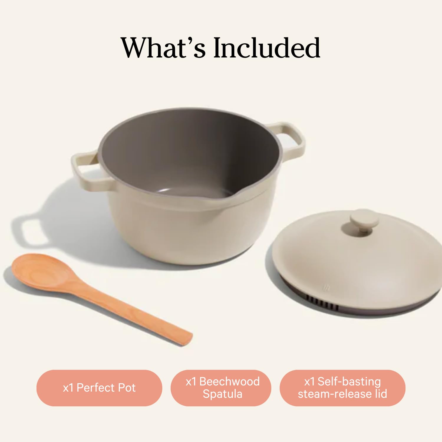 Our Place Perfect Pot is lightweight at 4.5 lbs for easy handling