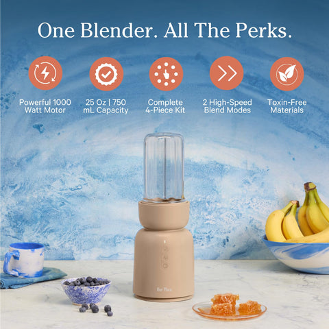 Our Place Splendor's ultra-sharp blades crush ice for creamy drinks.