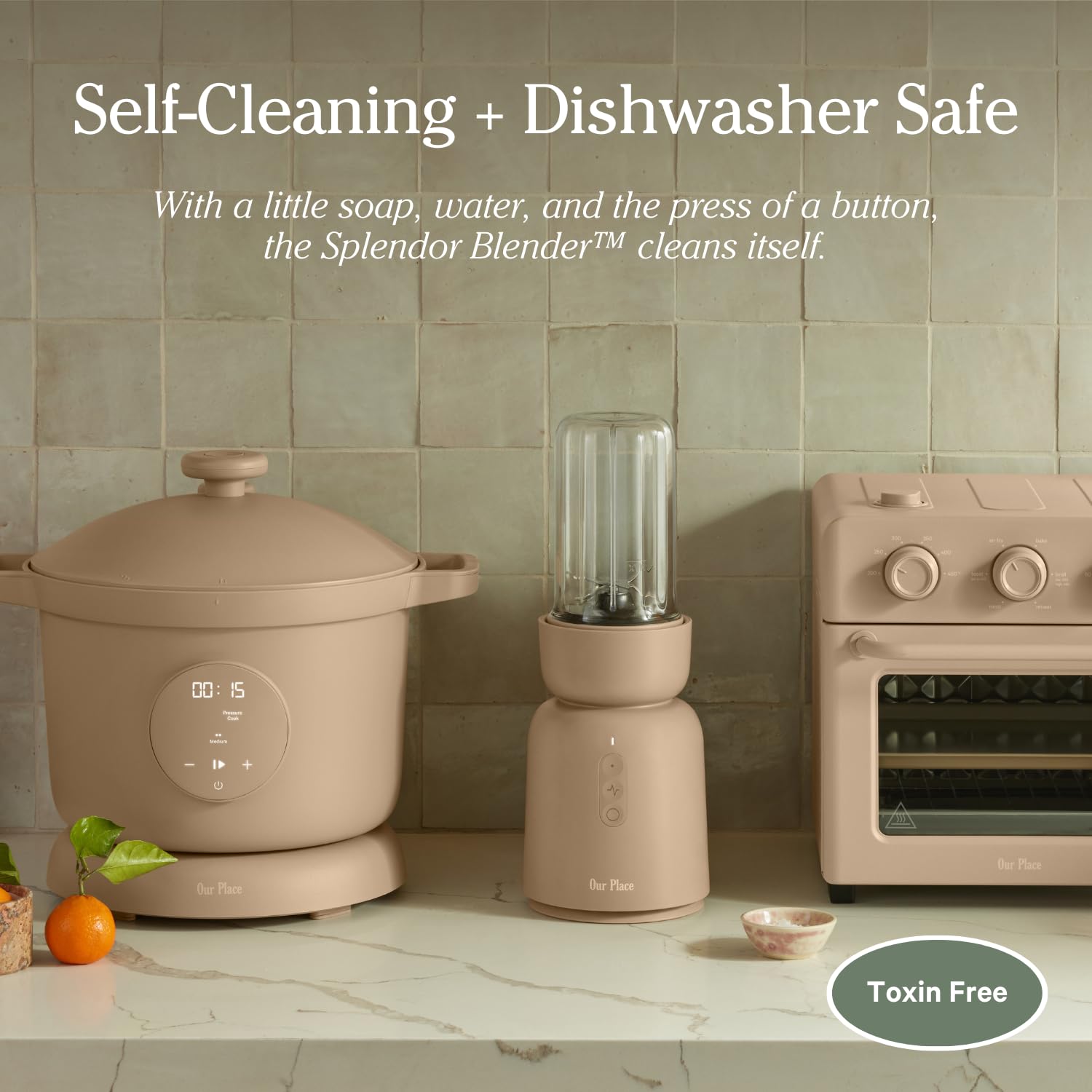 Our Place Splendor's wavy wall vessel enhances blending stability.