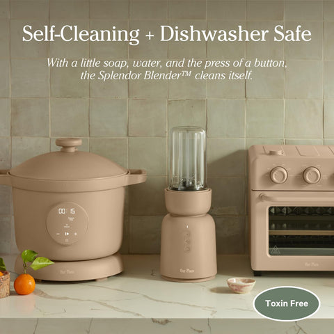 Our Place Splendor's wavy wall vessel enhances blending stability.