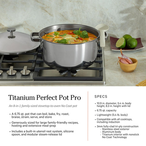 Our Place Titanium Pro is induction compatible and oven safe up to 1000°F.