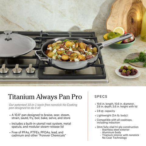 Our Place Titanium Pro interior features no-coating nonstick for easy release.