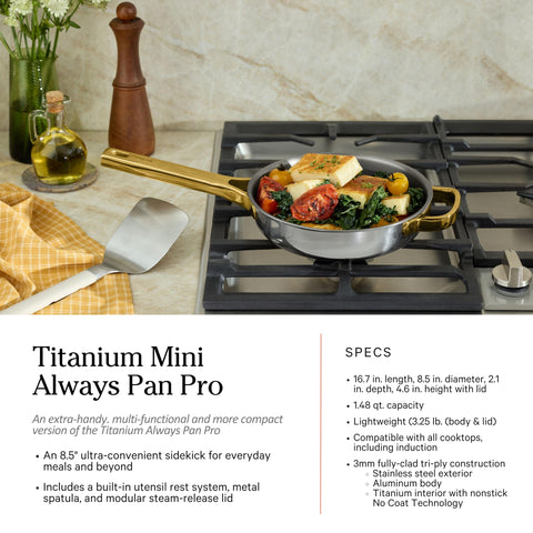 Our Place Titanium Pro Perfect Pot Mini great for sauces and side dishes.