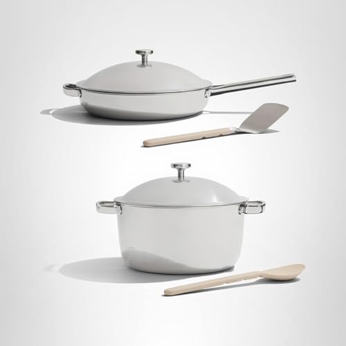 Our Place Titanium Pro Utensil rest system with included metal spatula and silicone spoon.