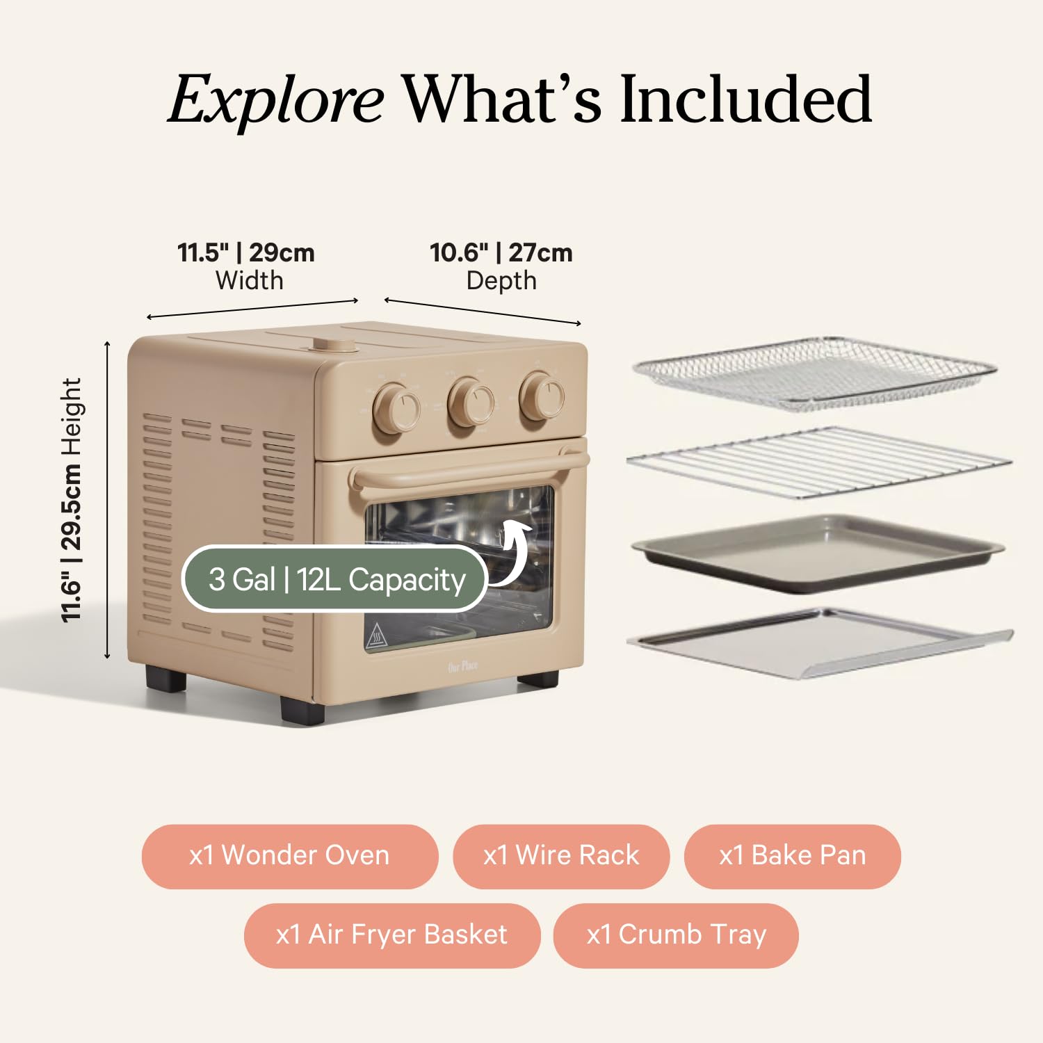 Our Place Wonder Oven compact countertop design saves kitchen space